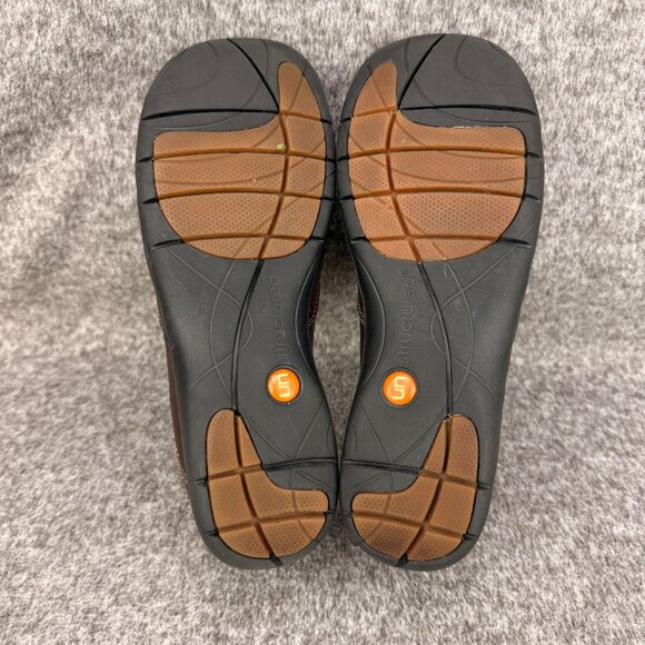 ✅Clarks Un-Structured Brown Leather Loafers Womens 10N Casual Comfort Shoes - Picture 4 of 11